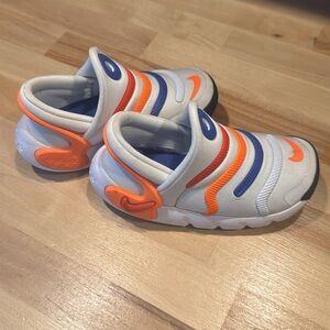 Nike Kids' Slip-On Sport Shoes - White with Orange & Blue